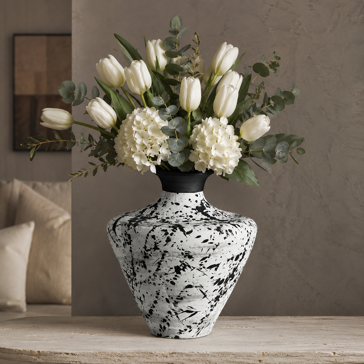 Black & White Modern Decorative Vase