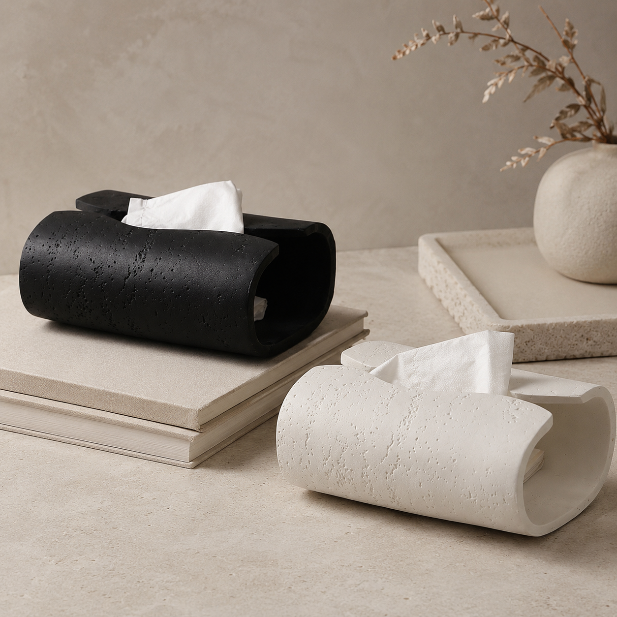 Stone Textured Tissue Box Holder