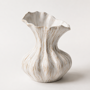 Sculptural Ceramic Vase with Wavy Rim