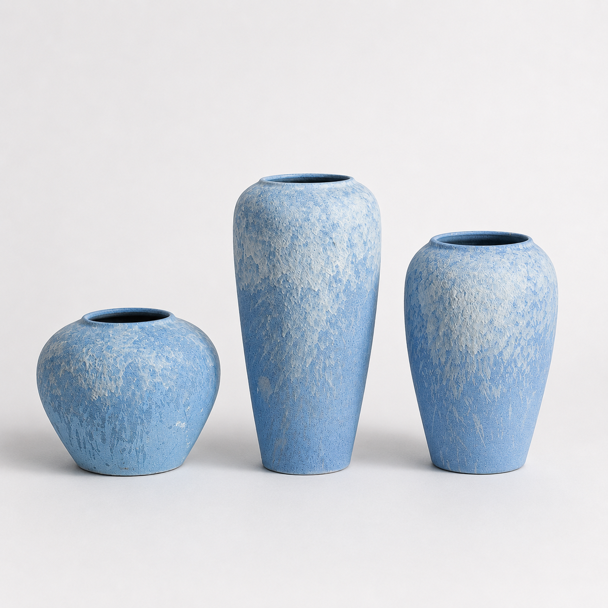 Textured Blue Ceramic Vase