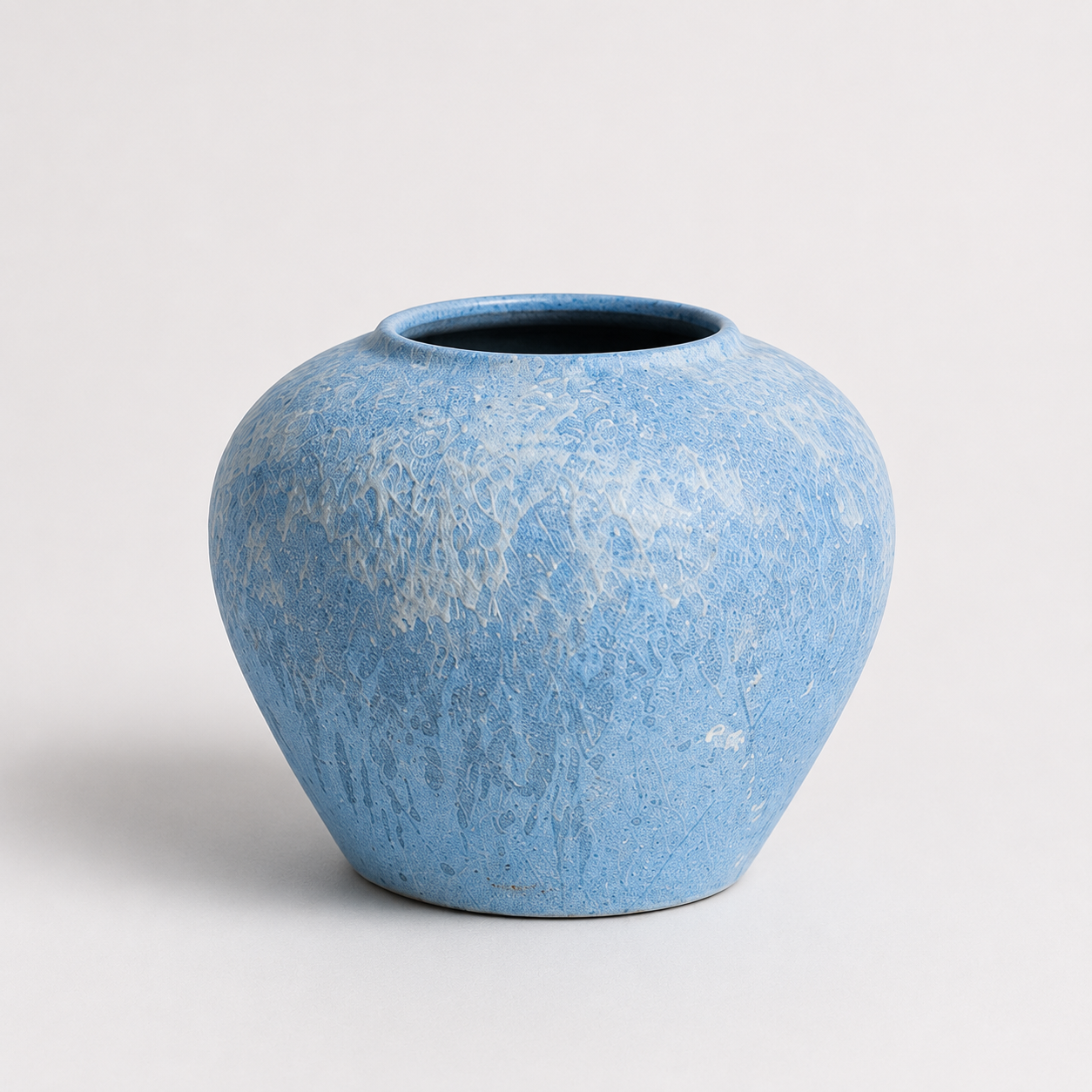 Textured Blue Ceramic Vase