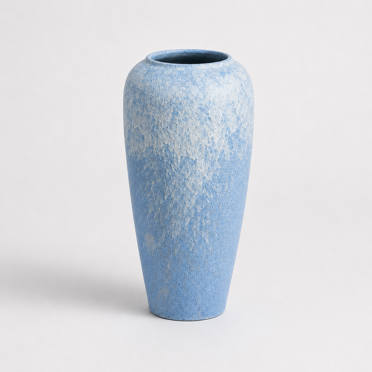 Textured Blue Ceramic Vase