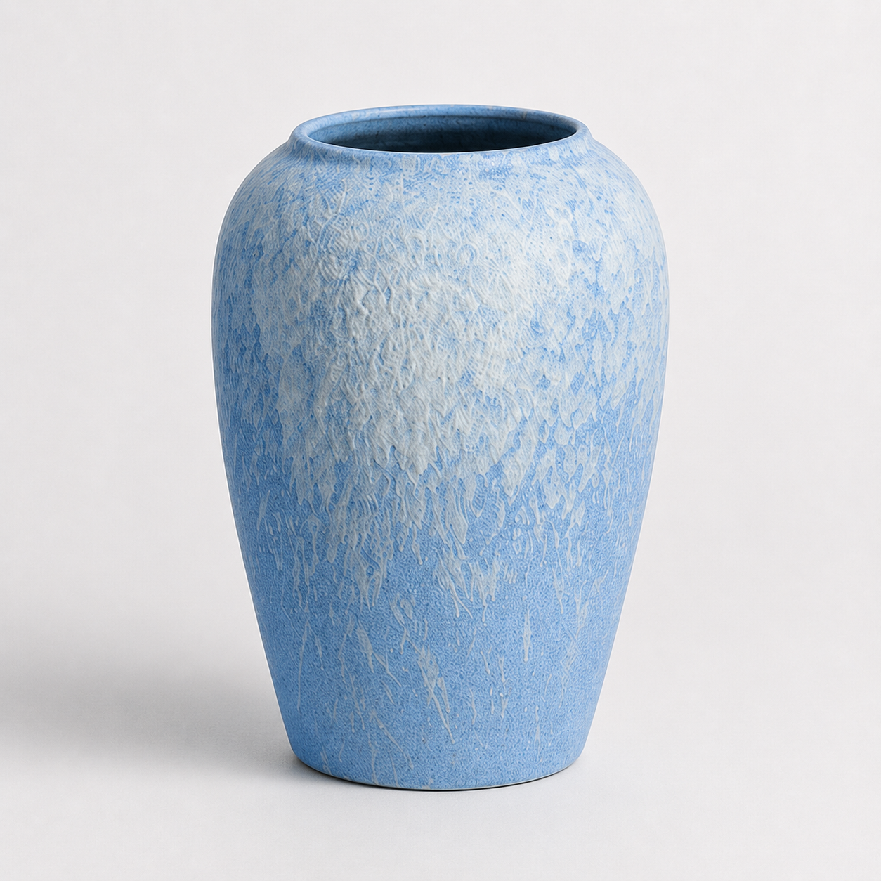 Textured Blue Ceramic Vase