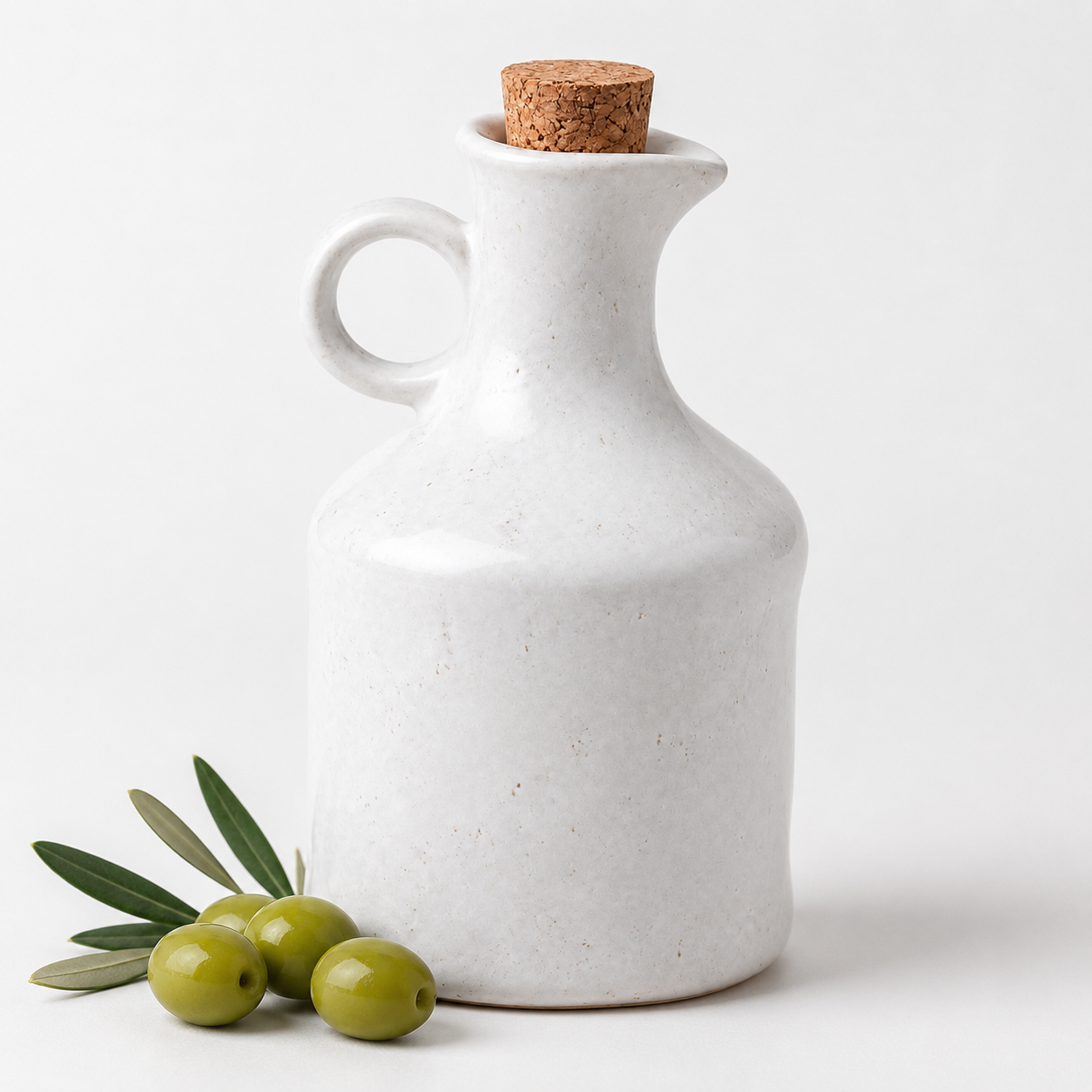 Ceramic Oil Dispenser with Cork Stopper