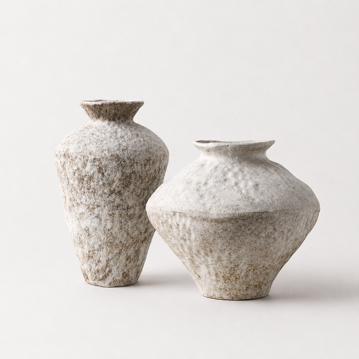 White Frost Textured Ceramic Vase