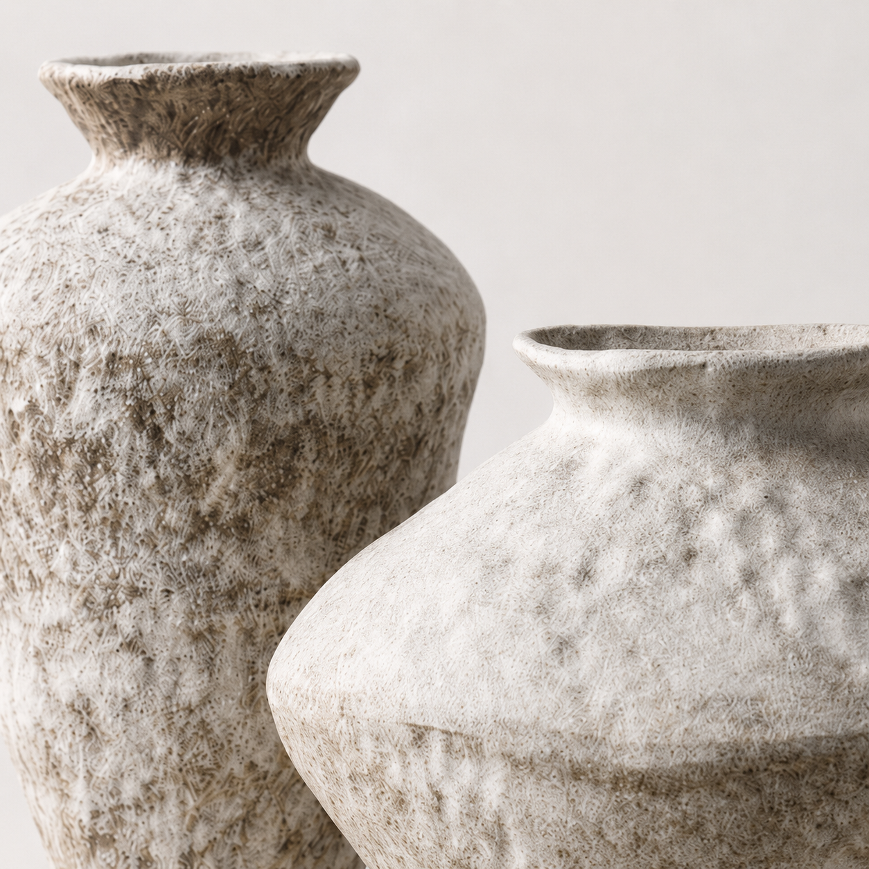 White Frost Textured Ceramic Vase